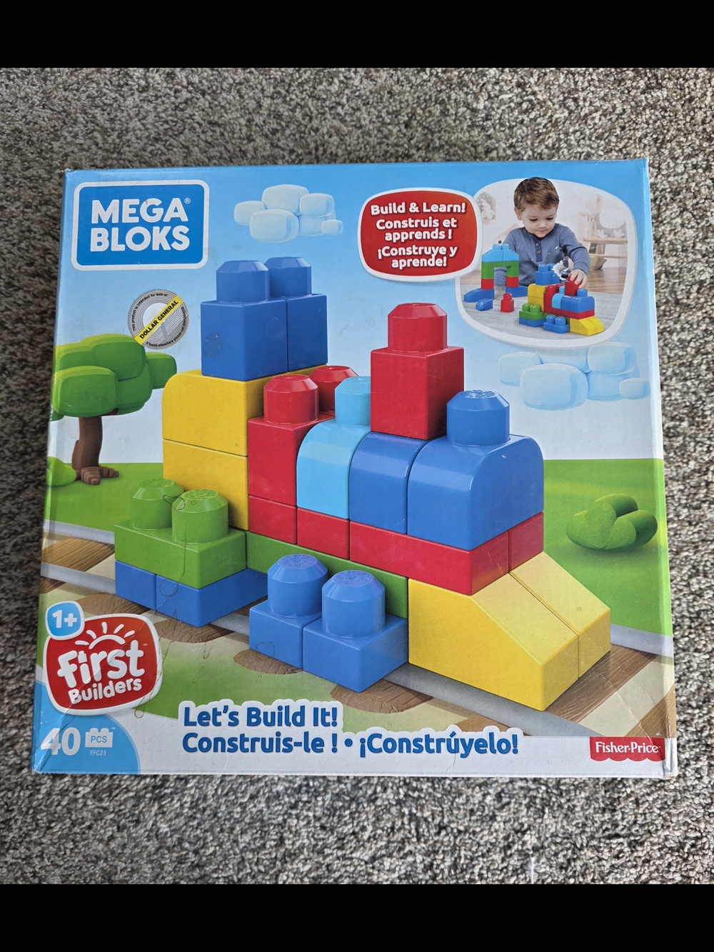 First Builders Colorful Train Building Set Mega Bloks New In Box